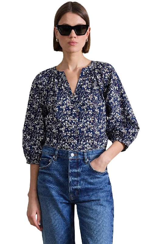 Apiece Apart Mitte Top in Mira Floral Navy