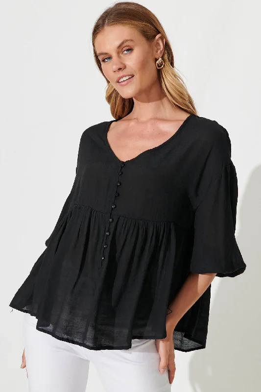 Swanson Smock Top In Black