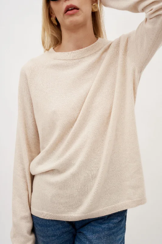 Cashmere Long Sleeve Beige T-shirt