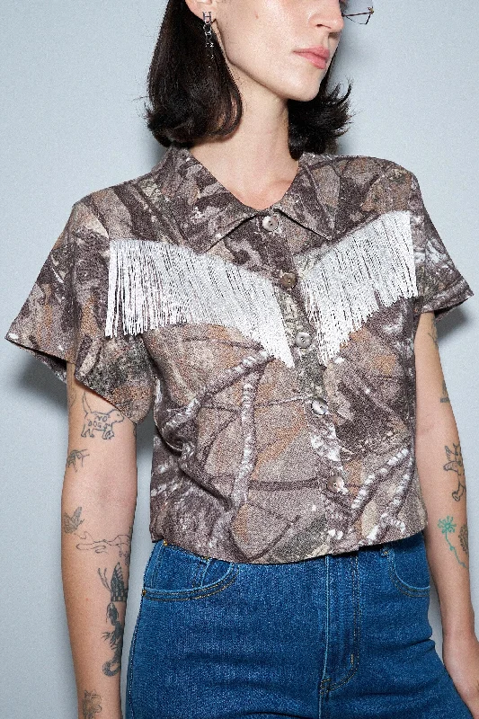 Forest Camo Fringe Blouse