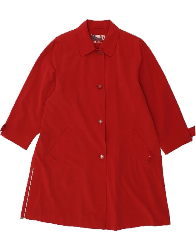 GOLDIX Womens Overcoat UK 12 Medium  Red Polyester