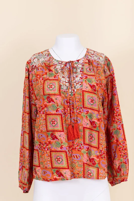 Lolita Embroidered Silk Blouse S - 058