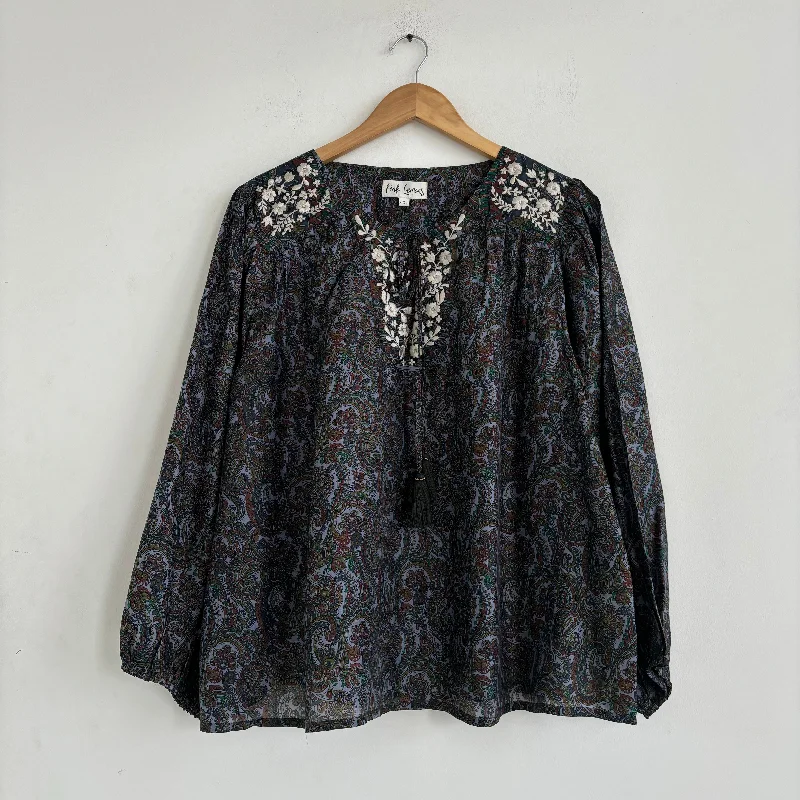 Lolita Embroidered Silk Blouse 100 - XS