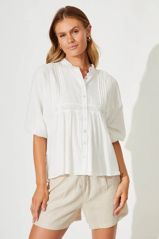 Valley Shirt In White Cotton