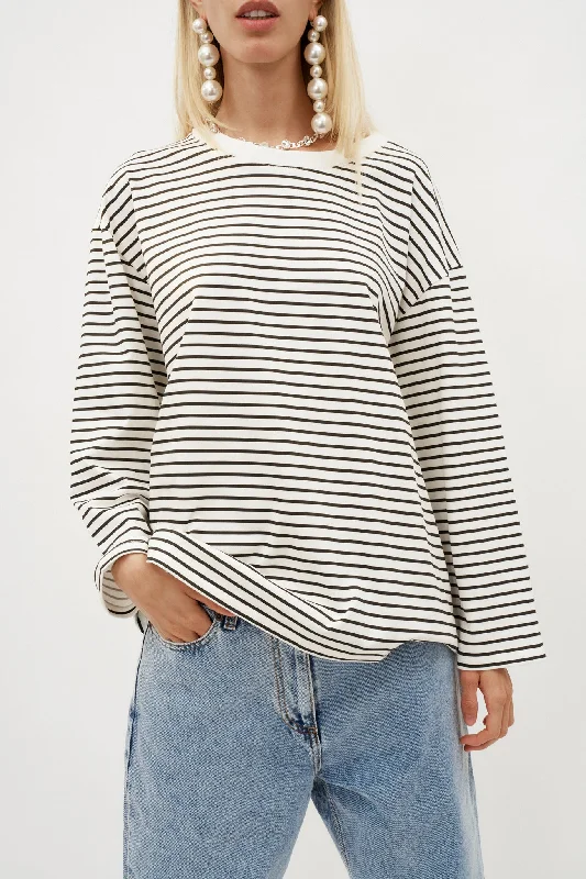 Le Marin Striped Off White Blue T-Shirt