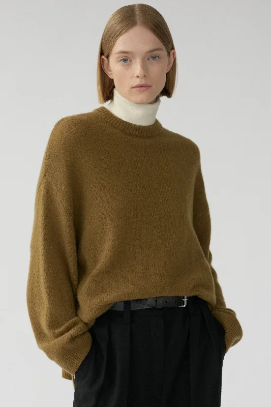 BEZ CREW KNIT - TAPENADE - SILK/CASHMERE