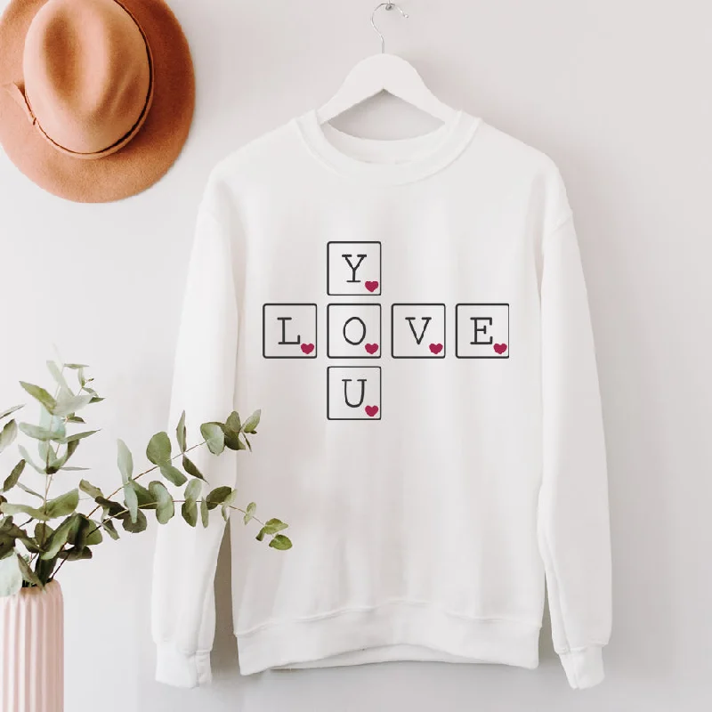 Love You Tile Heart Sweatshirt