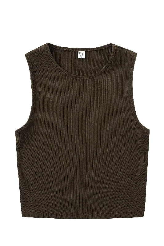 Tencel Rib Tank Coffee