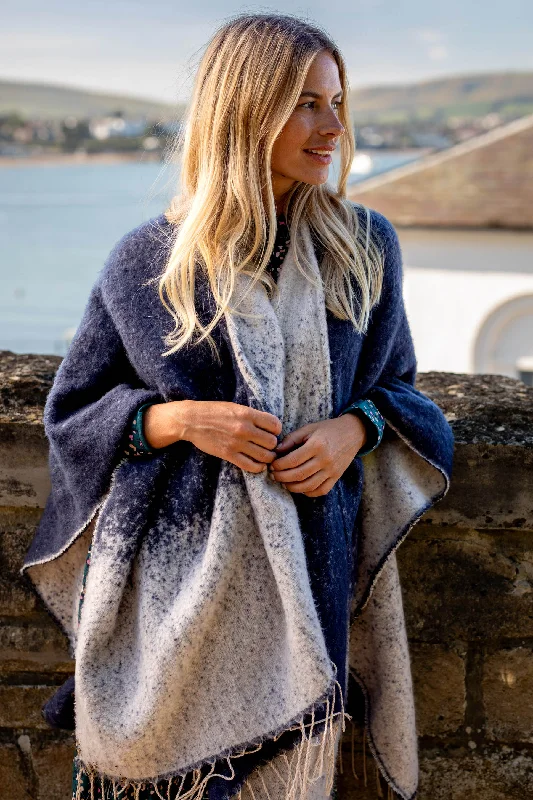 Ombre Knitted Poncho