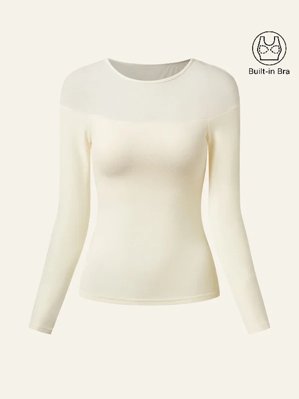 Tencel Wool Sheer Shoulder Brami Top