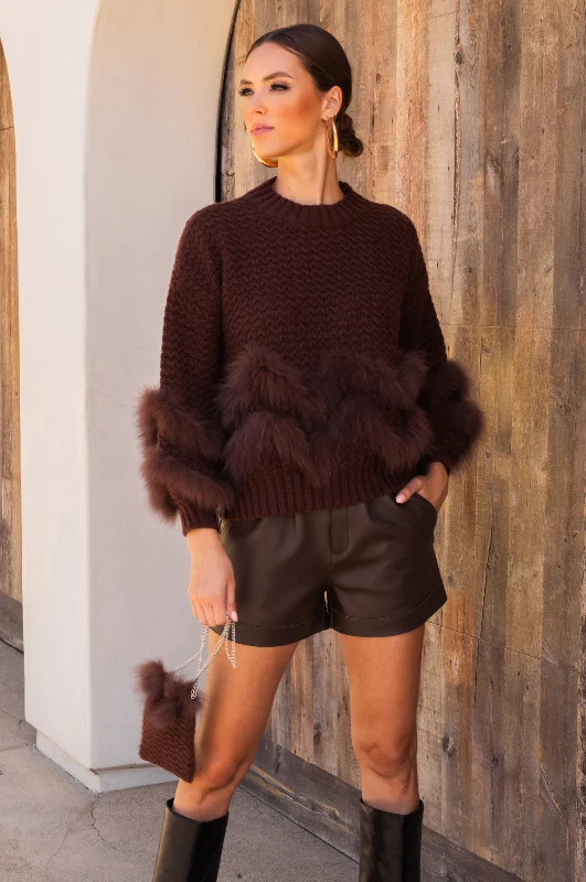 The Regal Union Knit Sweater with Matching Bag Set in Brown