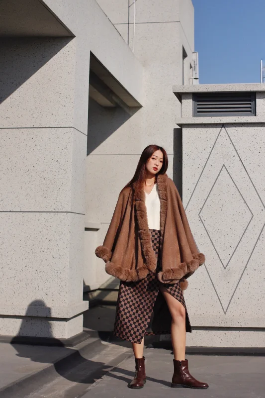 Faux Fur Cape Kimono