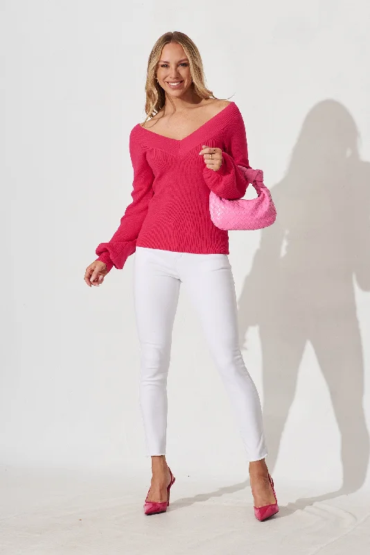 Oshawa Knit In Hot Pink