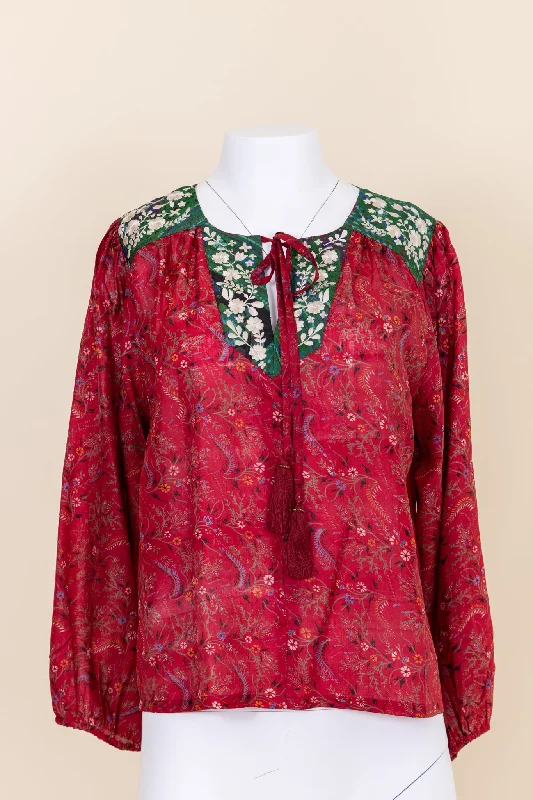 Lolita Embroidered Silk Blouse S - 054